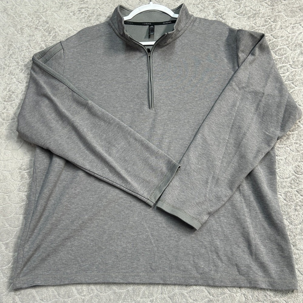 Adidas Primegreen Mens XL Gray Long Sleeve Mock Neck Pullover‎ Training Top